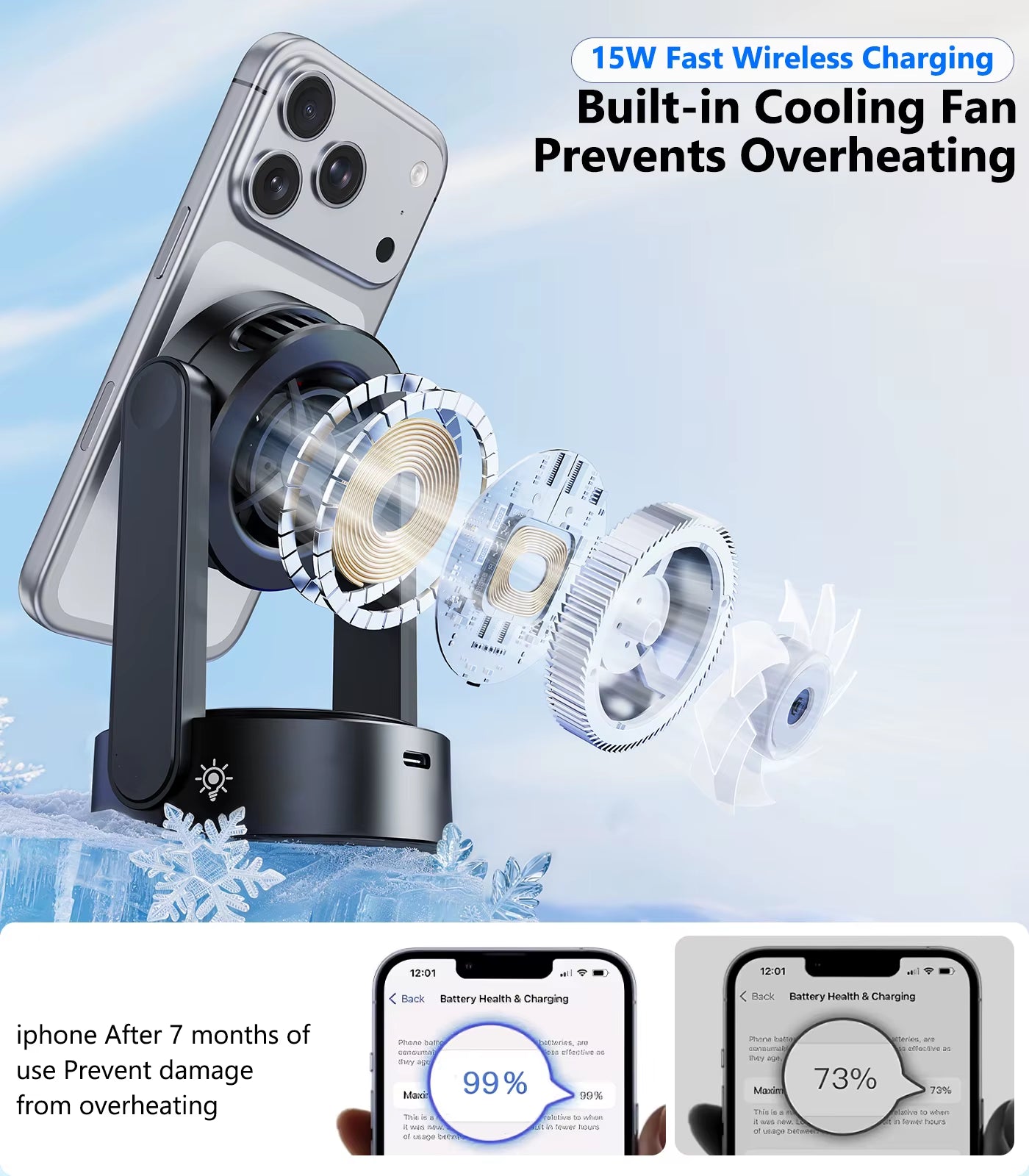 Eary 3 in 1 Wireless Charging Station for Apple for Magsafe Charger Stand for Iphone 17 16 15 14 for Airpods for Iwatch Series